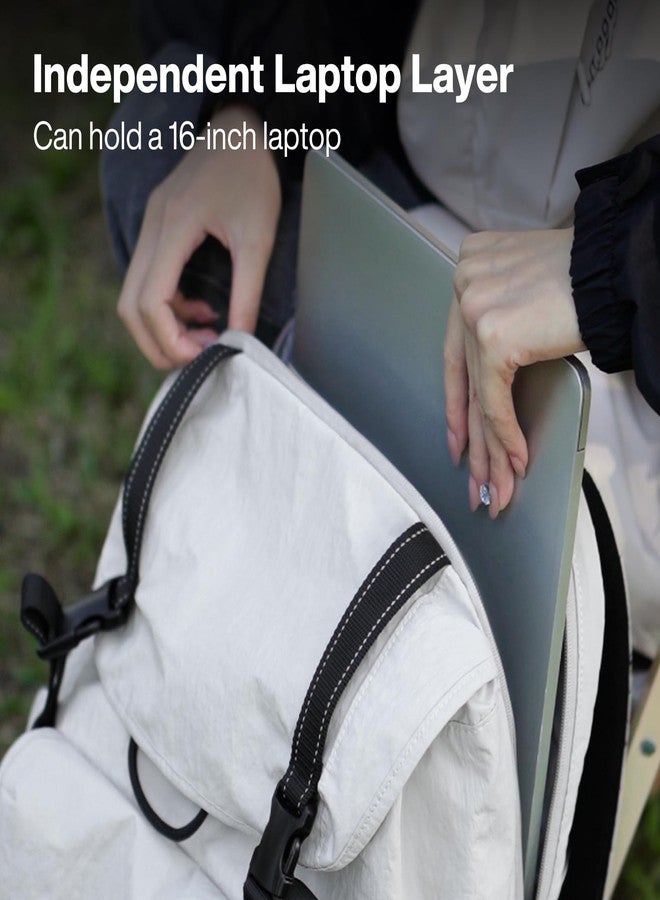 mixi Travel Backpack Carry On Laptop Backpack Flight Approved Lightweight Hiking Backpack Outdoor Business Casual Daypack, Light Gray, 18 inch, Travel Backpacks - Image 3