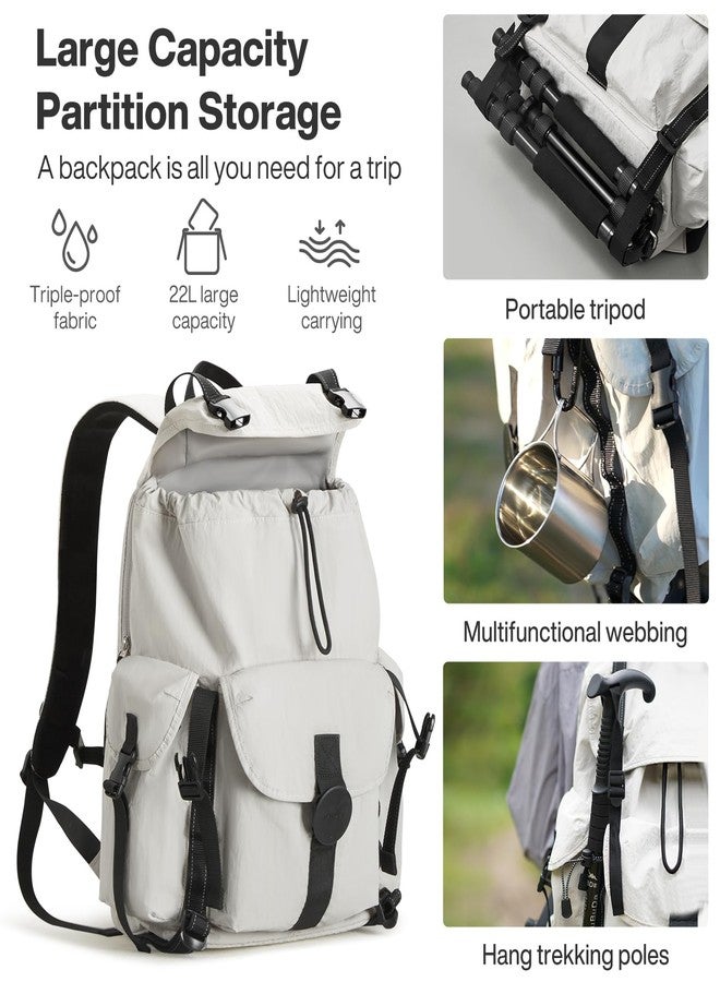 mixi Travel Backpack Carry On Laptop Backpack Flight Approved Lightweight Hiking Backpack Outdoor Business Casual Daypack, Light Gray, 18 inch, Travel Backpacks - Image 2