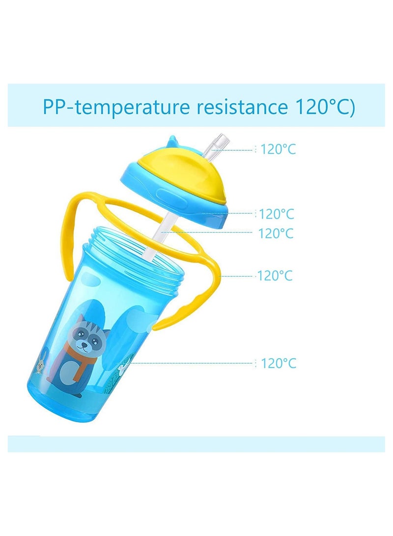 Y&D Baby Straw Cup, Spill Resistant Cup Kids Water Bottle with Soft Silicone Spout Toddler Transition for Toddlers BPA Free, Blue 300ml - Image 2