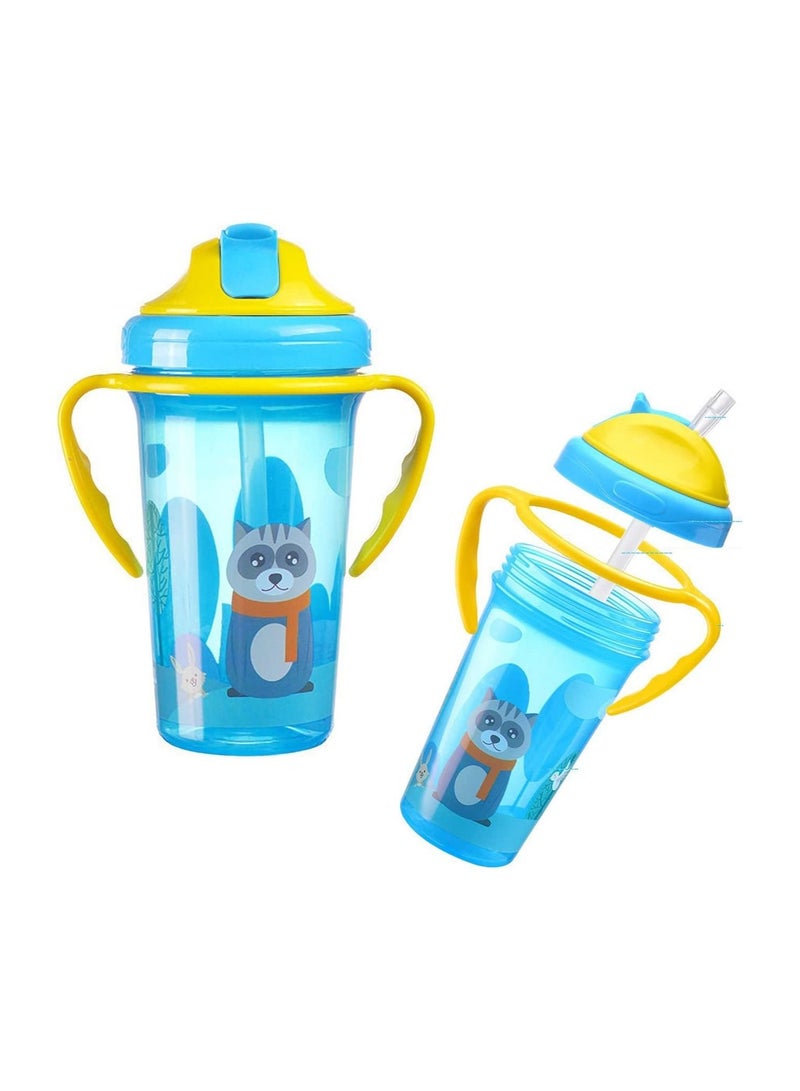 Y&D Baby Straw Cup, Spill Resistant Cup Kids Water Bottle with Soft Silicone Spout Toddler Transition for Toddlers BPA Free, Blue 300ml - Image 1
