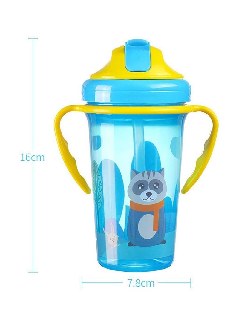 Y&D Baby Straw Cup, Spill Resistant Cup Kids Water Bottle with Soft Silicone Spout Toddler Transition for Toddlers BPA Free, Blue 300ml - Image 5