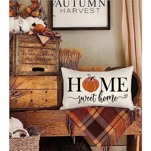 RABUSOFA Fall Pillows Decorative Throw Pillows,Fall Pillow Covers 12x20 Inch,Thanksgiving Orange Pumpkin Pillow Cases,Autumn Outdoor Lumbar Cushion Covers,Decor for Couch Bedroom Sofa Farmhouse - Image 4