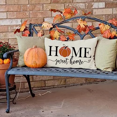 RABUSOFA Fall Pillows Decorative Throw Pillows,Fall Pillow Covers 12x20 Inch,Thanksgiving Orange Pumpkin Pillow Cases,Autumn Outdoor Lumbar Cushion Covers,Decor for Couch Bedroom Sofa Farmhouse - Image 3