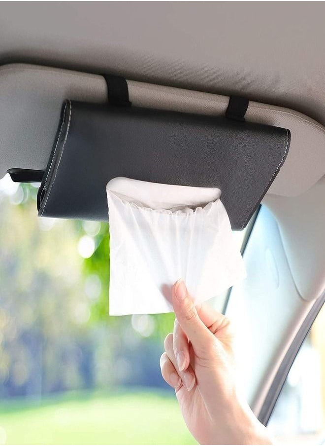 ZEESQUARE - Car Accessories Tissue Holder Premium Leather Napkin Holder - Image 1