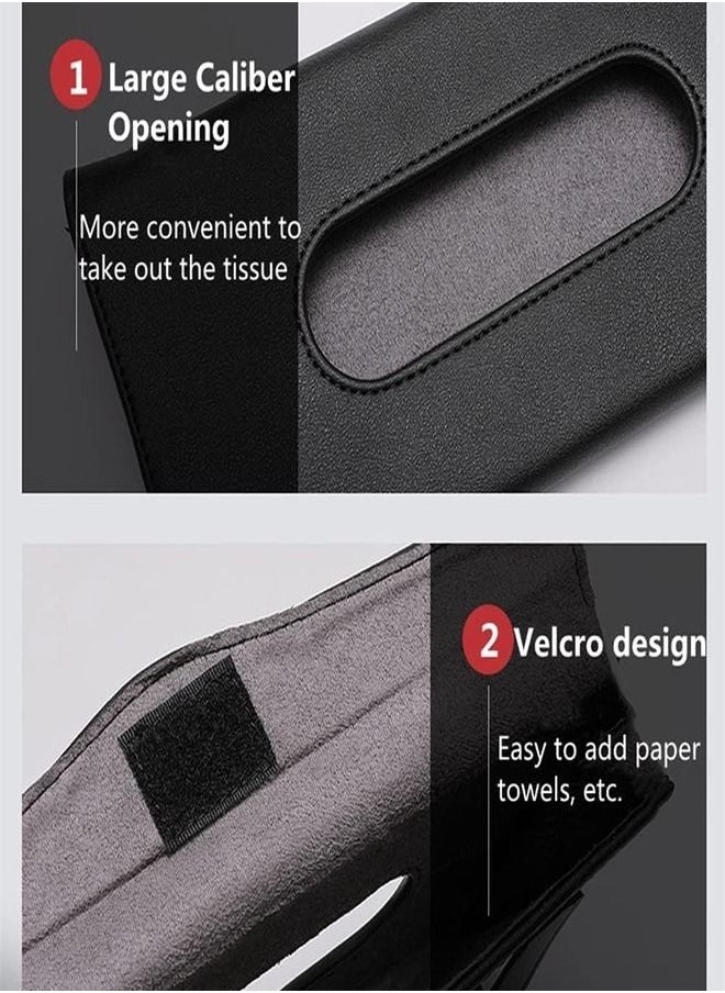 ZEESQUARE - Car Accessories Tissue Holder Premium Leather Napkin Holder - Image 1