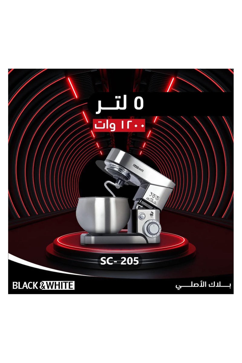 بلاك & وايت عجان بلاك أند وايت،1200وات، 5لتر، سلفر وعاء استانلس  - Image 1