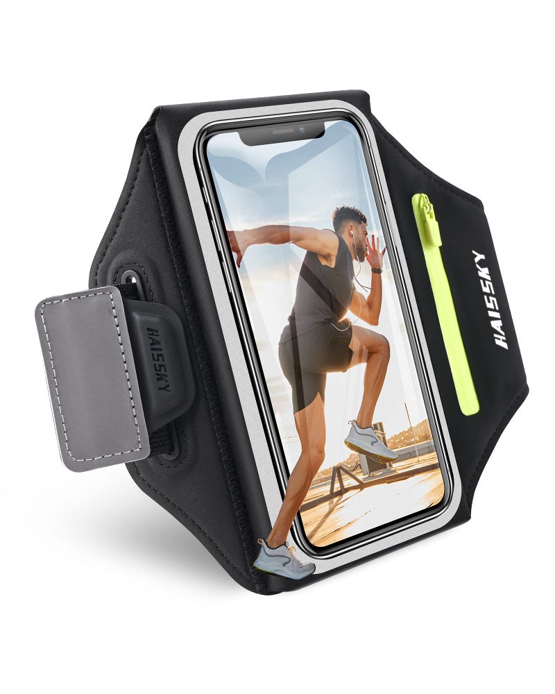 Guzack Running Armband [3D Design] with Key Pouch, Running Phone Holder for iPhone 16 15 14 13 12 11 Pro Max Plus, Samsung S25 S24 S23 S22 [Up to 6.9 Inch], Gym Workouts Sports Arm Band with Card Holder - Image 1