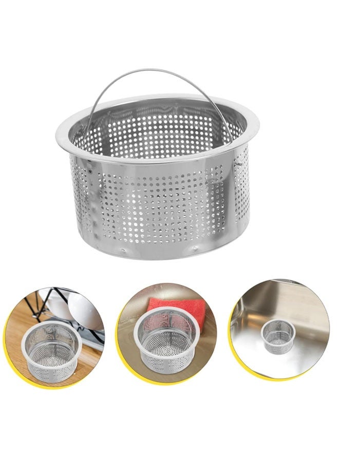 Kitchen Sink Drain Basket, 3-inch Basket for Kitchen Sink Strainer Replacement, Deep Cup with Handle, SUS 304 Stainless Steel - Image 5