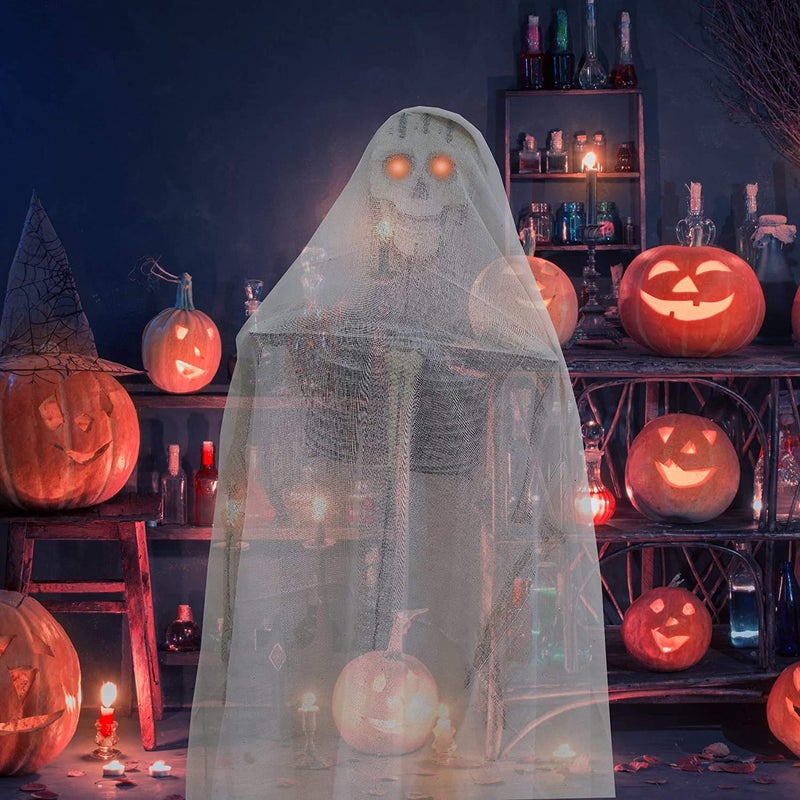 STAR WORK 1x1.2 Meters Muslin Cloth for Kitchen |Unbleached Cotton for Straining | Food Grade Bpa Free| Chapati Roti Wrapping Fabric | Momos Idli Steaming (100x120 Centimeters, White), Halloween - Image 4