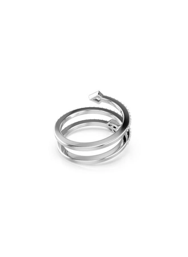 Swarovski Idyllia White Crystal Arrow Rhodium Plated Ring (Size 55)