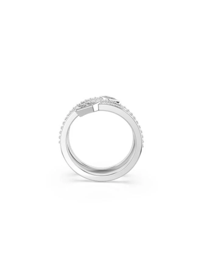Swarovski  Idyllia White Crystal Arrow Rhodium Plated Ring (Size 55) for Women | Best Price UAE