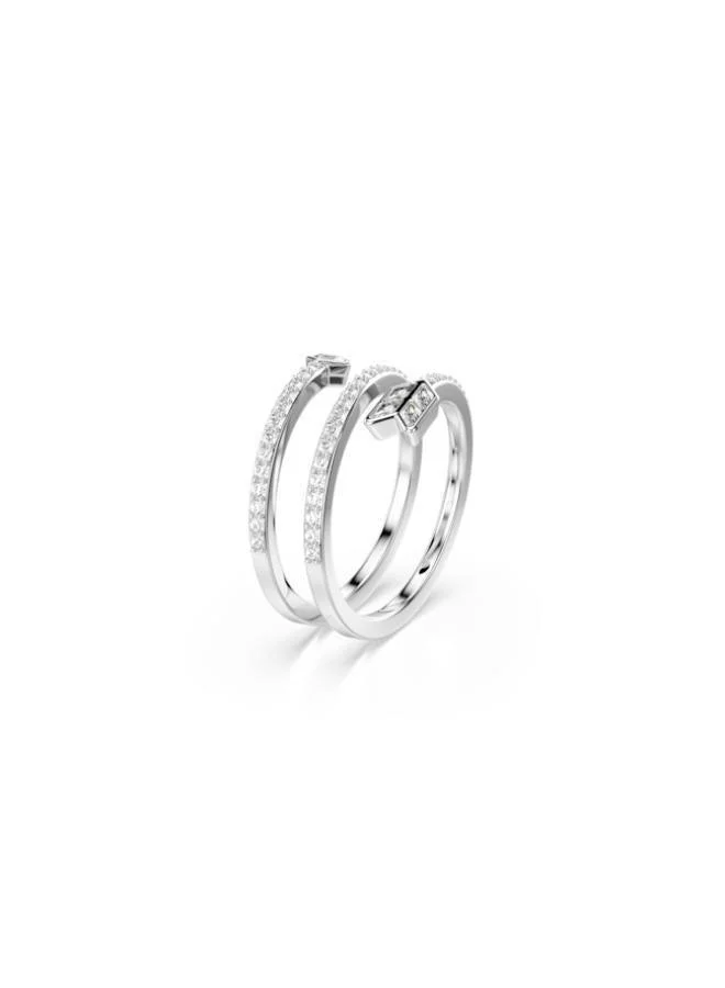 Swarovski  Idyllia White Crystal Arrow Rhodium Plated Ring (Size 55) for Women | Best Price UAE