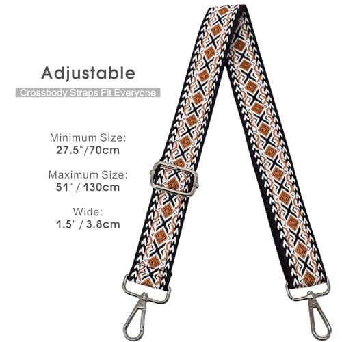 ROYGBCP Purse Straps Replacement Crossbody Shoulder Bag Strap Style Multicolor Canvas Crossbody Strap for Handbags - Image 4