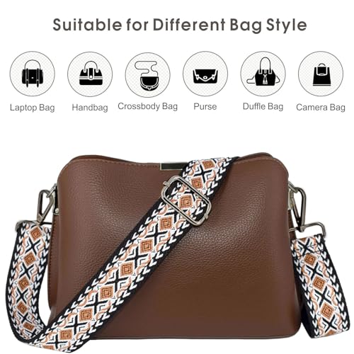 ROYGBCP Purse Straps Replacement Crossbody Shoulder Bag Strap Style Multicolor Canvas Crossbody Strap for Handbags - Image 3