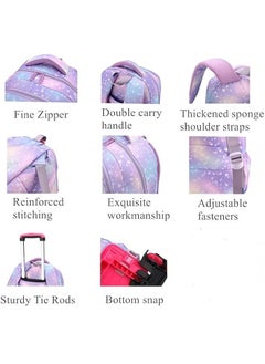 Generic Rolling Backpack for Kids Solid Color Trolley Bookbags Elementary School Students Schoolbag  - Image 3