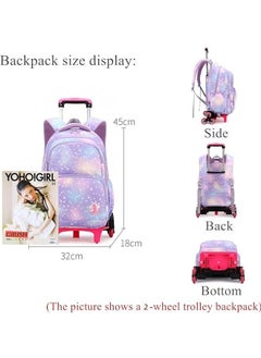 Generic Rolling Backpack for Kids Solid Color Trolley Bookbags Elementary School Students Schoolbag  - Image 2