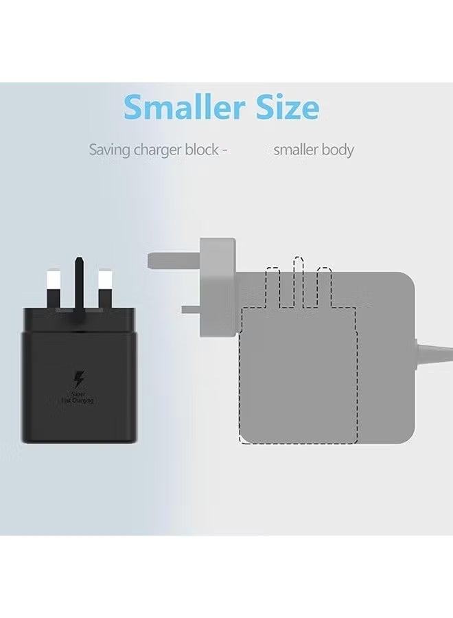 غولو شاحن فائق السرعة USB-C بقوة 45 وات مع كابل من النوع C بطول 1 متر، محول سفر بمقبس المملكة المتحدة، متوافق مع أجهزة Samsung Galaxy S22 S21 S20 S10 S9 S8 /Note USB C متوافق مع أجهزة أخرى من النوع C - Image 5