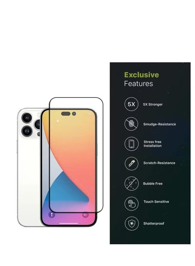 IAF Tempered Glass Screen Protector For IPhone 14 Pro Max Black - Image 2