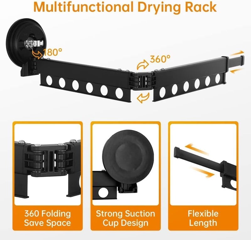 Jukkre Jukkre Outdoor Travel Portable Window Frame Clothes Hanger Portable Indoor Window Drying Rack Aluminum Balcony Drying Rack Foldable Laundry Drying Rack  - Image 2