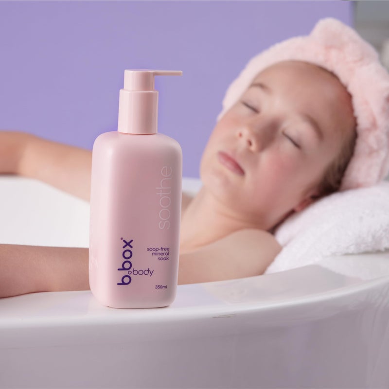 b.box body Soothe - Soap Free Mineral Bath Soak with Calming Kakadu Plum Scent. Safe for Baby from Birth & All Ages. Gently Cleans & Softens Skin. Cruelty Free. Dermatologist Tested. 11.8 Fl Oz - Image 4