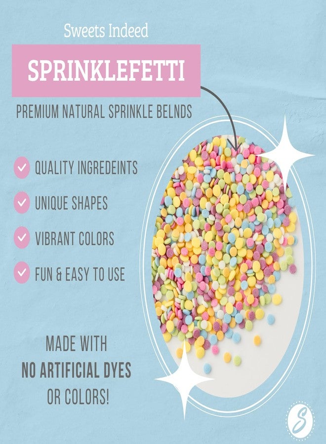 Sweets Indeed Dye Free Rainbow Sprinkles, No Artificial Dyes, Edible Sprinkle Mix, Perfect for Cake Decorations, Baking, Ice Cream, Cookies, Cupcake Topper (Dye Free Confetti Circle) - Image 2