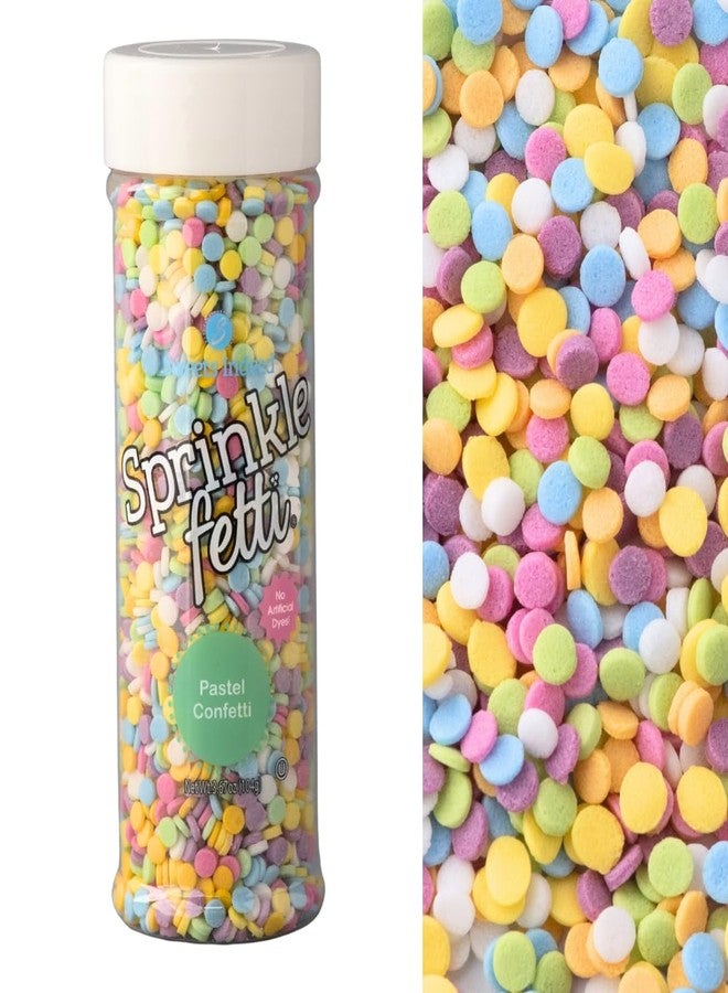 Sweets Indeed Dye Free Rainbow Sprinkles, No Artificial Dyes, Edible Sprinkle Mix, Perfect for Cake Decorations, Baking, Ice Cream, Cookies, Cupcake Topper (Dye Free Confetti Circle) - Image 1