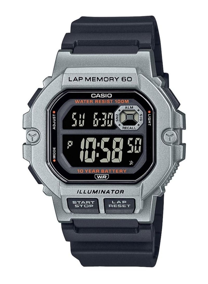 CASIO ساعة يد مقاومة للماء بسوار راتنج WS-1400H-1BVDF - 45 ملم - أسود - Image 1
