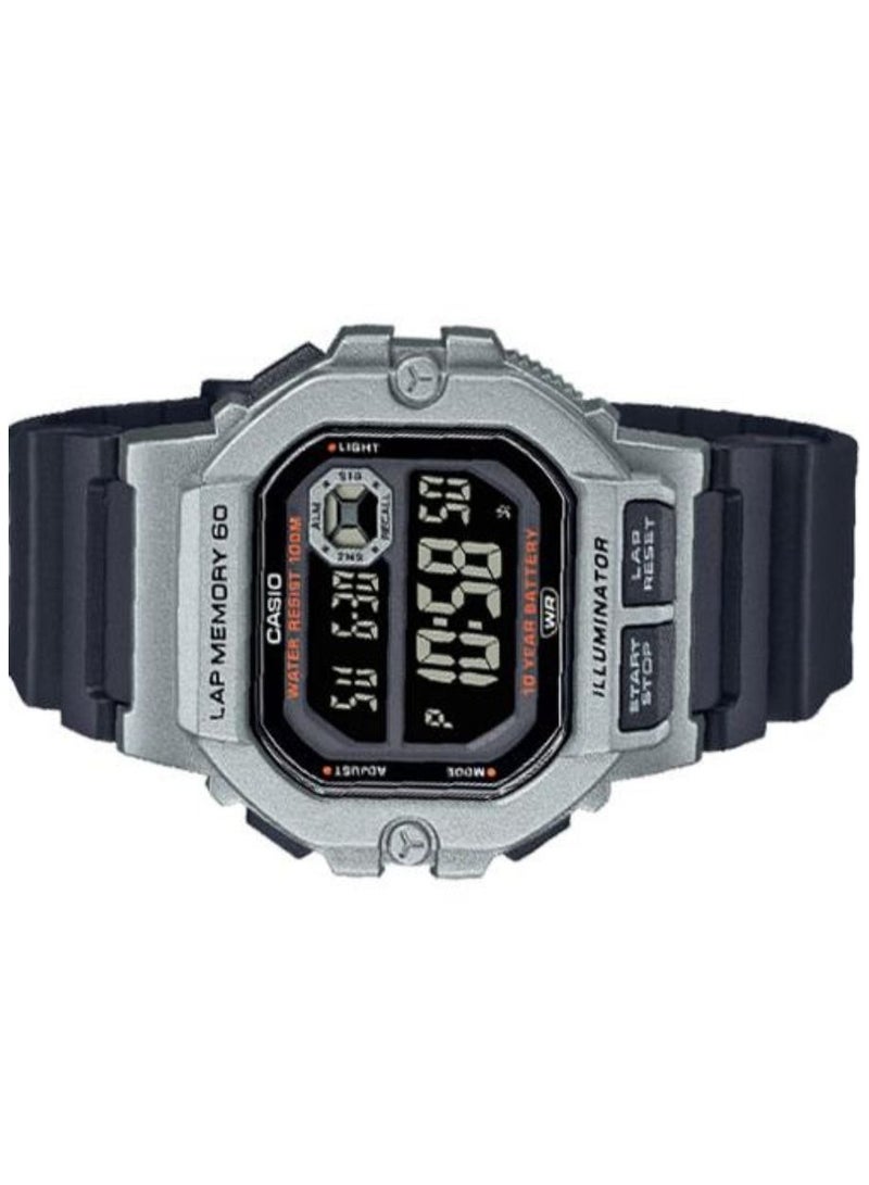 CASIO ساعة يد مقاومة للماء بسوار راتنج WS-1400H-1BVDF - 45 ملم - أسود - Image 2
