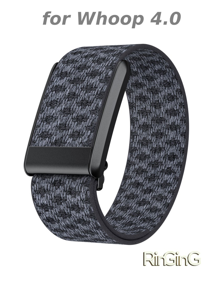 RinGinG Breathable Cashmere-Elastic Wristband for Whoop 4.0 – Durable adjustable woven strap with cashmere-nylon blend, engineered for round-the-clock wear during sleep monitoring, gym workouts, and activity tracking. Combines moisture-wicking comfort and strap adjustability for seamless band replacement. Tool-free installation  - Image 1