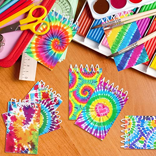 Nezyo 24 Pcs Mini Tie Dye Notepads Multicolor Style Pocket Notebooks for Kids Spiral Mini Notebook Fun Coil Little Notepad Tie Dye Birthday Party Supplies Small Note Pads Tie Dye Party Favors(Vivid Style) - Image 4