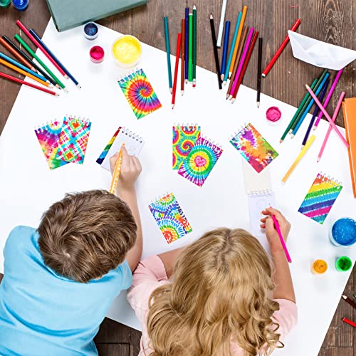 Nezyo 24 Pcs Mini Tie Dye Notepads Multicolor Style Pocket Notebooks for Kids Spiral Mini Notebook Fun Coil Little Notepad Tie Dye Birthday Party Supplies Small Note Pads Tie Dye Party Favors(Vivid Style) - Image 2