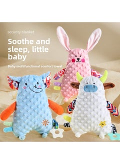 Generic The Baby-coaxing Artifact Soothing Toys Can Be Imported And Can Be Chewed Without Hair Falling Off. The Sleeping Artifact Is A Stroking Towel To Sleep With Plush Hand Puppets.-Color:Blue Qiaoqiao Elephant Comfort Doll  - Image 2