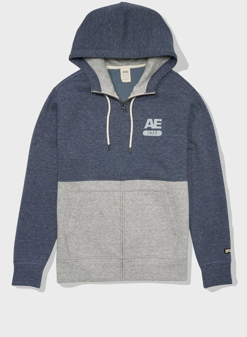 American Eagle Color Block Hoodie