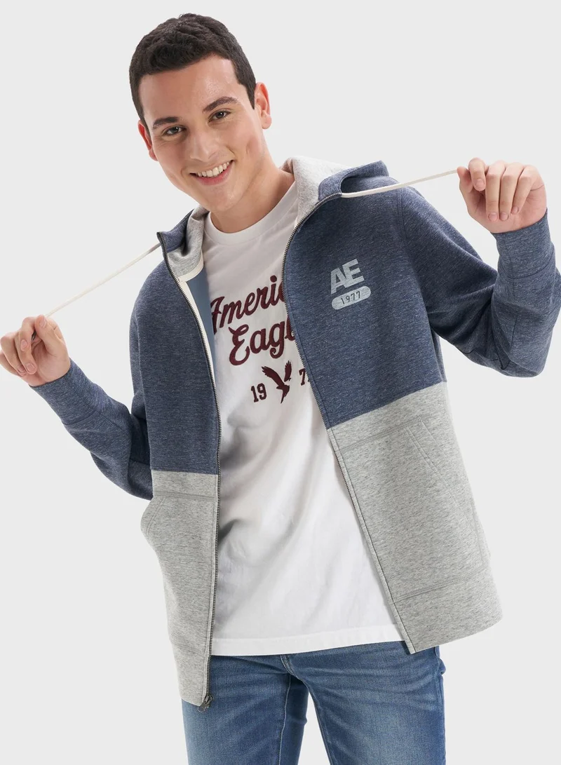 American Eagle Color Block Hoodie