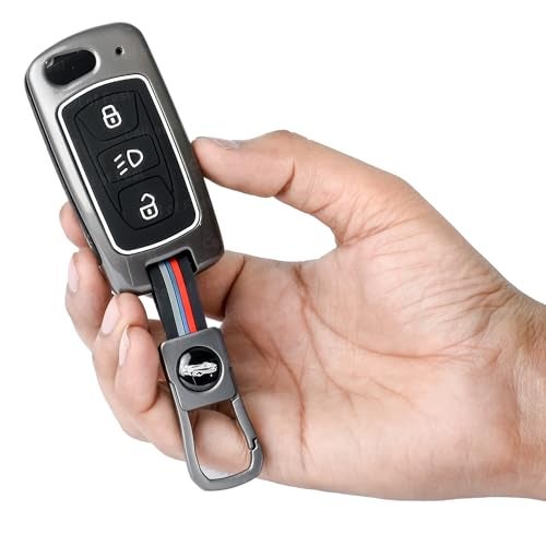 Coll of Fest Metal Silicon Key Cover Compatible with Compatible for Tata Nexon|Altroz|Tiago|Punch|Harrier|Safari|Tigor 3 Button Smart Key Special Feature Visible in Low-Light Condition,Black - Image 4