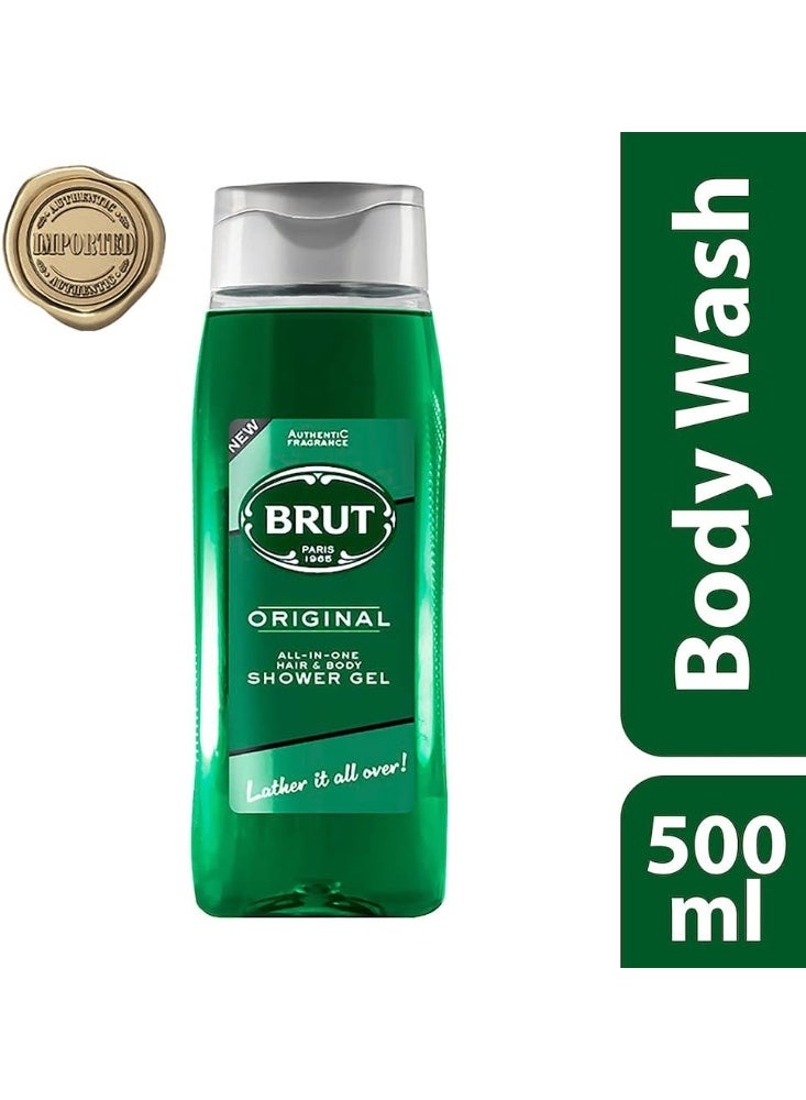 BRUT Hair & Body Shower Gel 500ML - Image 2