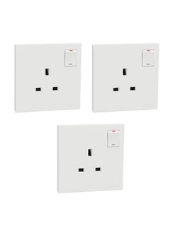 Schneider Electric Switched socket, AvatarOn C, 13A 250V, 1 gang, white - Pack of 3