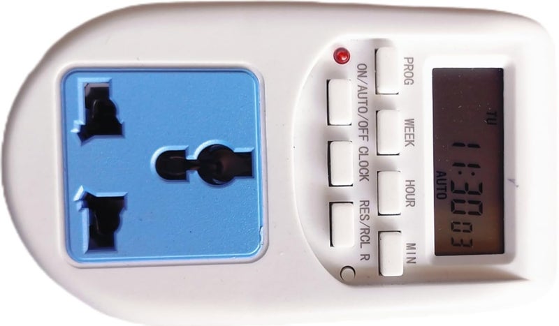 Digital Timer Socket with LCD Display Programmable Electric Outlet Universal Plug White - Image 1