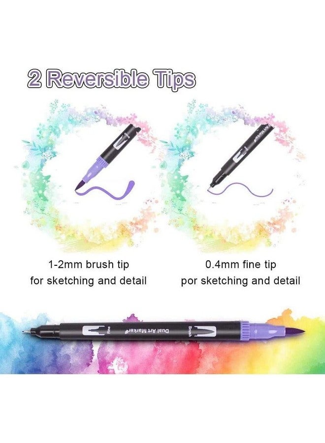 Corslet 36 Water Based Dual Tip Brush Pens: 1-2mm & 0.4mm Tips with Carrying Case for Art, Calligraphy and Sketching - Image 3