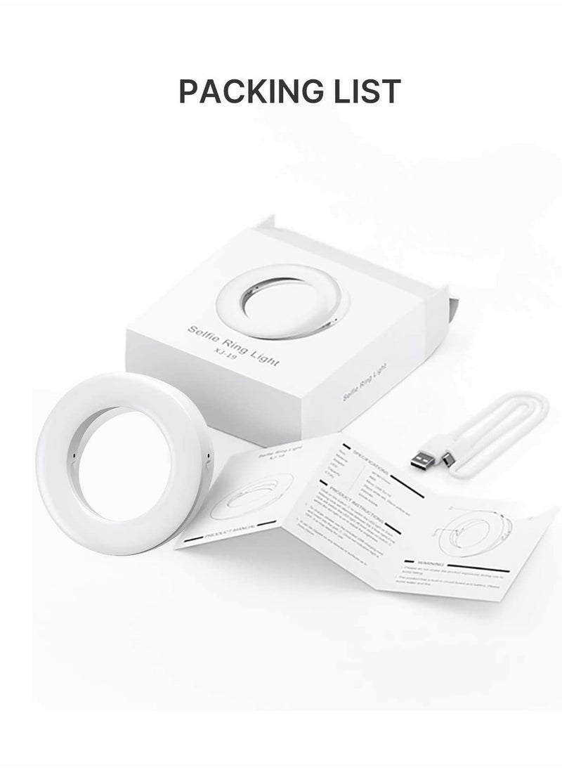 Excefore - Zoom Call Light, Laptop Light for Video Conferencing, Phone Selfie Ring Light LED Circle Mini Light for Zoom Call, Self Broadcasting, Live Streaming,Online Meeting, Photography (White) - Image 1