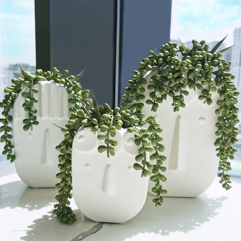 Supla 4 pcs Artificial Hanging Succulents Faux Burro's Tail Picks Trailing String of Pearls Succulent Greenery Sprays 13.4"" L for Basket Planter Centerpiece Floral Arrangement Indoor Outdoor Decor - Image 2