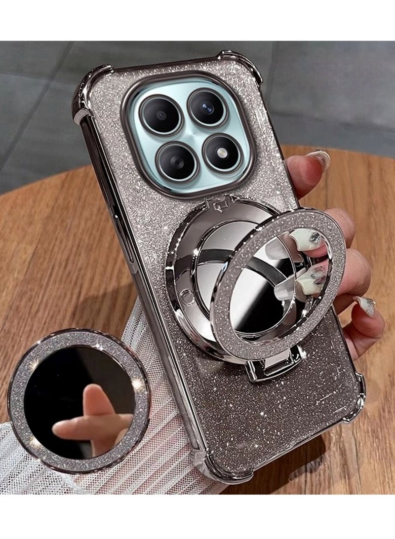 Magnetic Glitter for Xiaomi Redmi Note 15 Case，Camera Lens Protector，Sparkly Stand，Makeup Mirror，Support Wireless Charging， Luxury Gradient Shockproof Xiaomi Redmi Note 15 5G Cover - Image 1