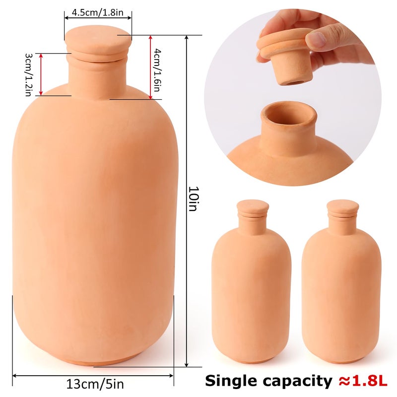 Lovely Ran 2 pcs Large 10x5in Ollas Terracotta Watering Pots Self Watering Planter Insert 1.8L Terra Cotta Clay Watering Spikes Automatic Plant Watering Devices for Outdoor & Indoor Plants Self-irrigate - Image 2