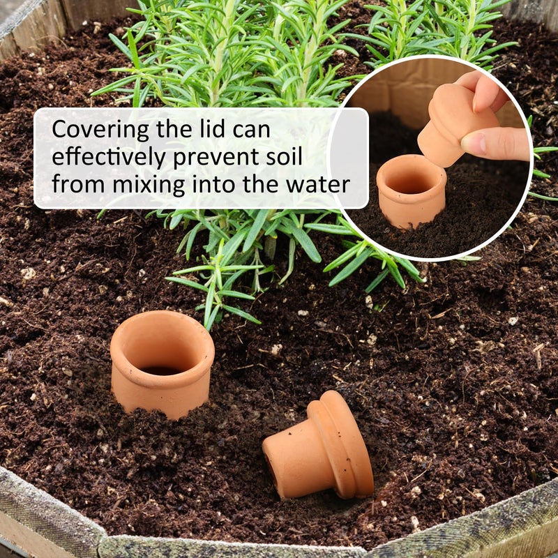 Lovely Ran 2 pcs Large 10x5in Ollas Terracotta Watering Pots Self Watering Planter Insert 1.8L Terra Cotta Clay Watering Spikes Automatic Plant Watering Devices for Outdoor & Indoor Plants Self-irrigate - Image 5