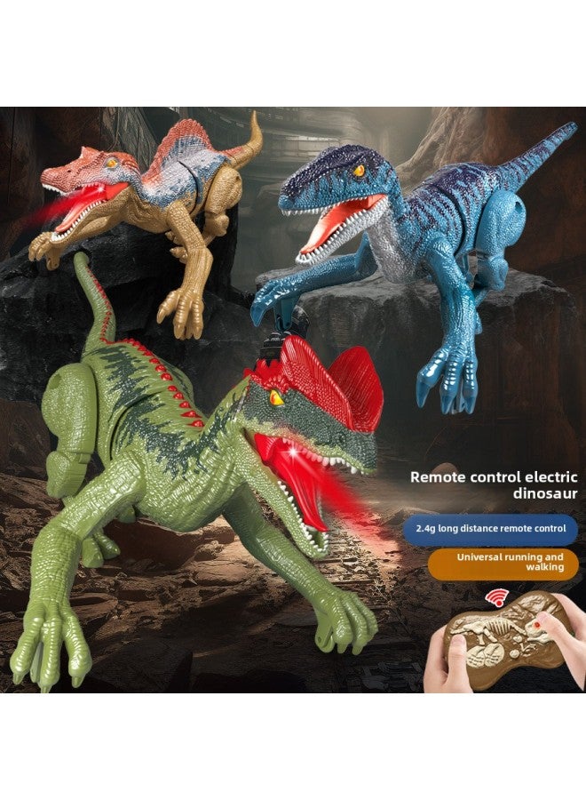 2.4g Wireless Remote Control Velociraptor Electric Sound And Light Spray Egg Dinosaur Toy Tyrannosaurus Rex Model Children's Toy-Color:Mechanical Spray Dragon-blue (egg Laying + Spray) - Image 3