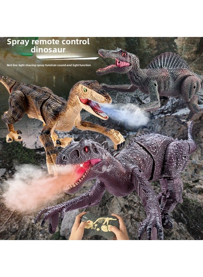 2.4g Wireless Remote Control Velociraptor Electric Sound And Light Spray Egg Dinosaur Toy Tyrannosaurus Rex Model Children's Toy-Color:Mechanical Spray Dragon-blue (egg Laying + Spray) - Image 2
