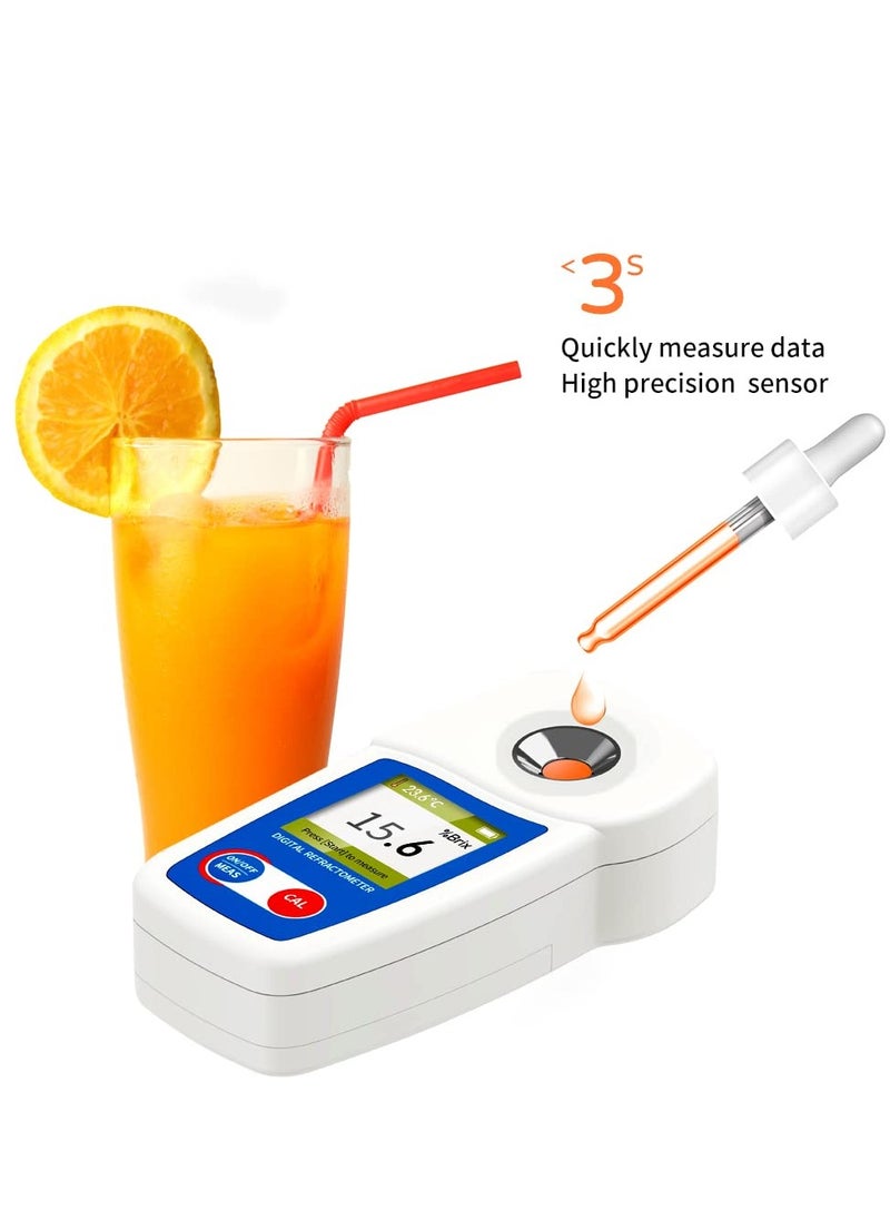 SYOSI - Digital Brix Refractometer Range 0-35% ±0.2% Range High Precision Fruit Meter with Automatic Temperature Compensation LCD Display IP65 Water and Dust Proof for Fruit Juice Coffee and More - Image 1