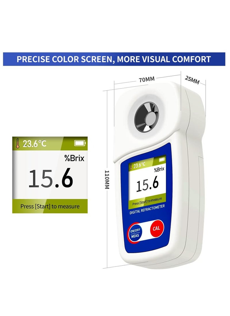 SYOSI - Digital Brix Refractometer Range 0-35% ±0.2% Range High Precision Fruit Meter with Automatic Temperature Compensation LCD Display IP65 Water and Dust Proof for Fruit Juice Coffee and More - Image 1