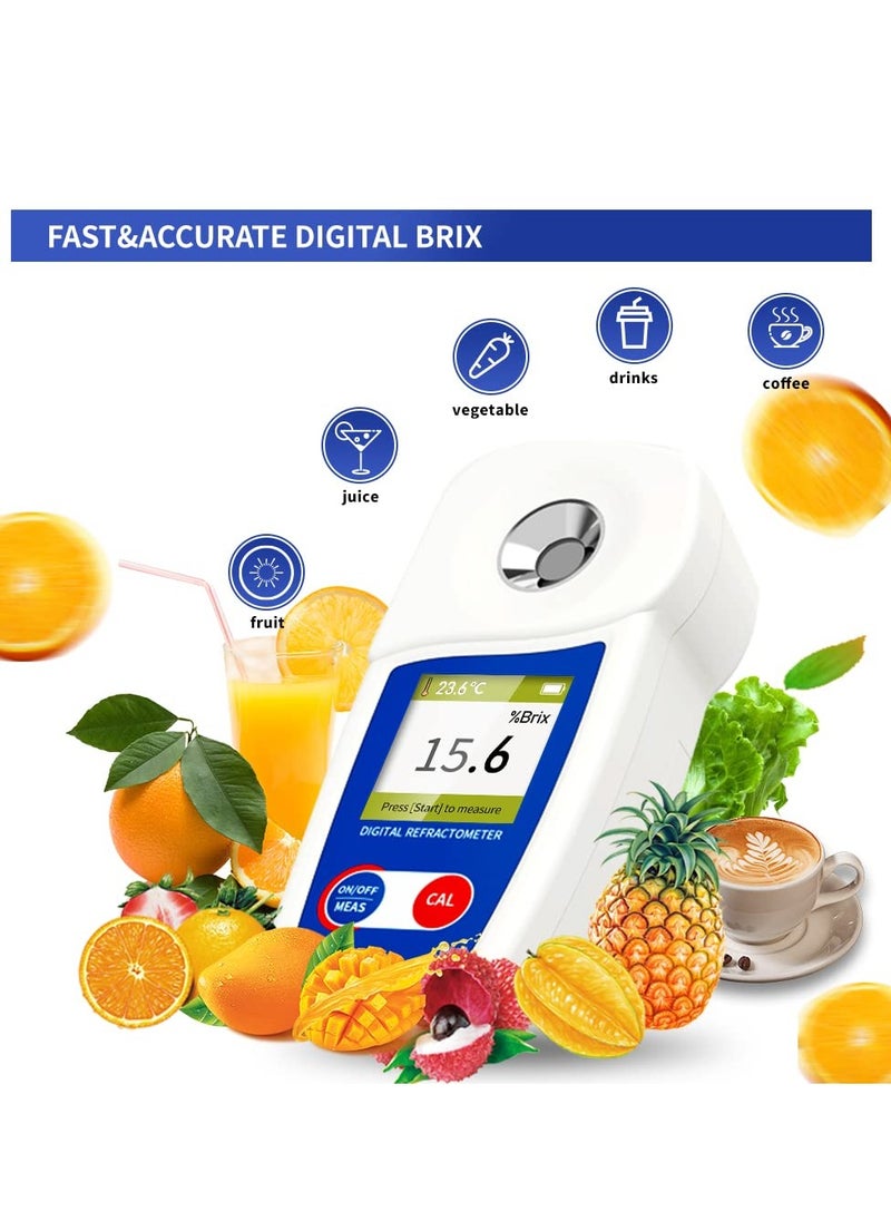 SYOSI - Digital Brix Refractometer Range 0-35% ±0.2% Range High Precision Fruit Meter with Automatic Temperature Compensation LCD Display IP65 Water and Dust Proof for Fruit Juice Coffee and More - Image 1