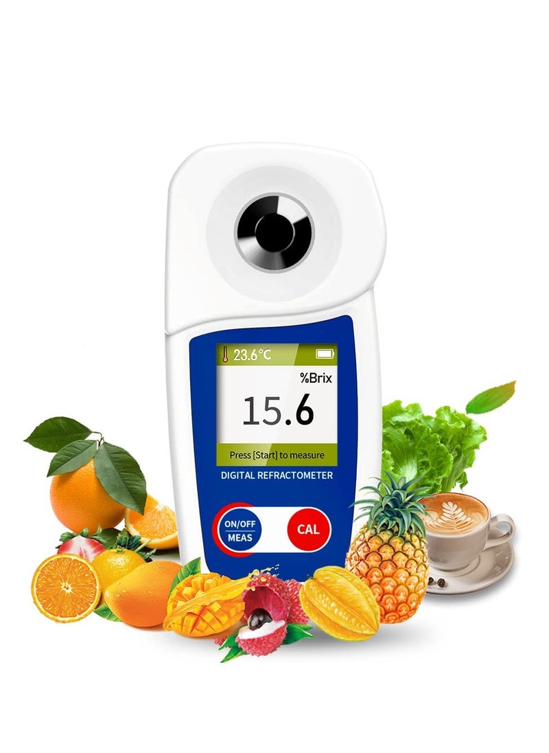 SYOSI - Digital Brix Refractometer Range 0-35% ±0.2% Range High Precision Fruit Meter with Automatic Temperature Compensation LCD Display IP65 Water and Dust Proof for Fruit Juice Coffee and More - Image 1